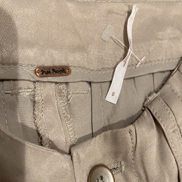 Free People Tan Sateen Pants - Women’s Size 0 - Picture 10 of 10